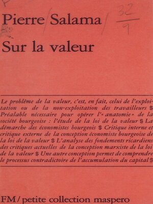 cover image of Sur la valeur